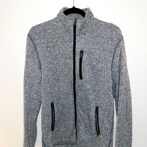 Grey Zip Up Fleece Sweater